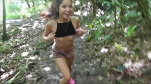 Vina flashes you while you explore until you hit the nude beach